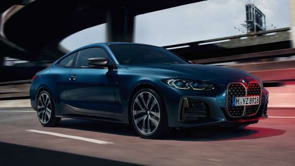Three quarter side view BMW M440i xDrive Coupé G22 2020 BMW M440i xDrive Coupé Arctic Race Blue metallic G22 2020 three quarter side view