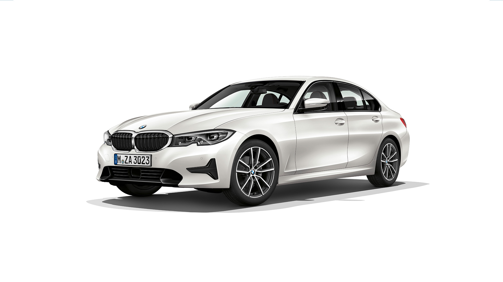 BMW Серија 3 Седан, Model Sport линија. Страничен замрзнат кадар на BMW Серија 3 Седан како Model Sport линија.
