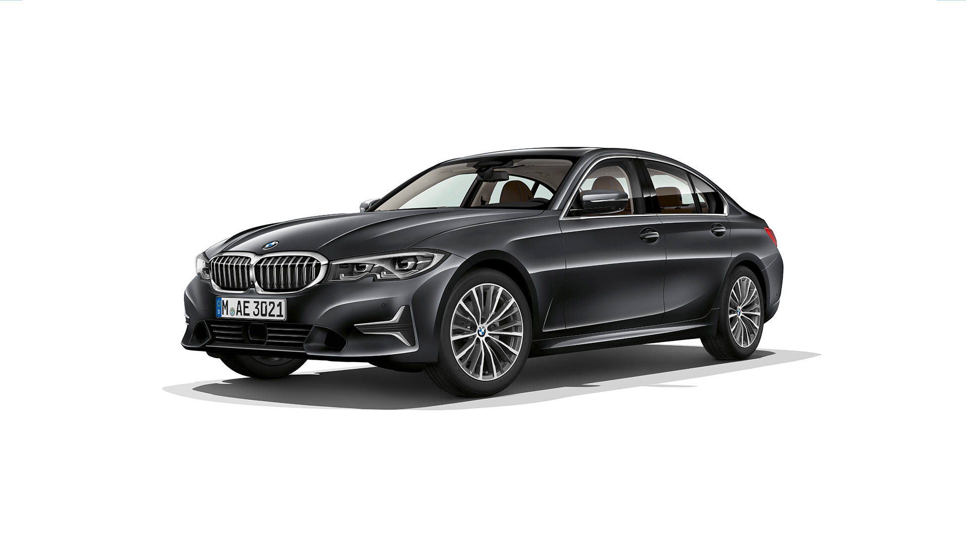 BMW Серија 3 Седан, Model Luxury линија. Страничен замрзнат кадар на BMW Серија 3 Седан како Model Luxury линија.