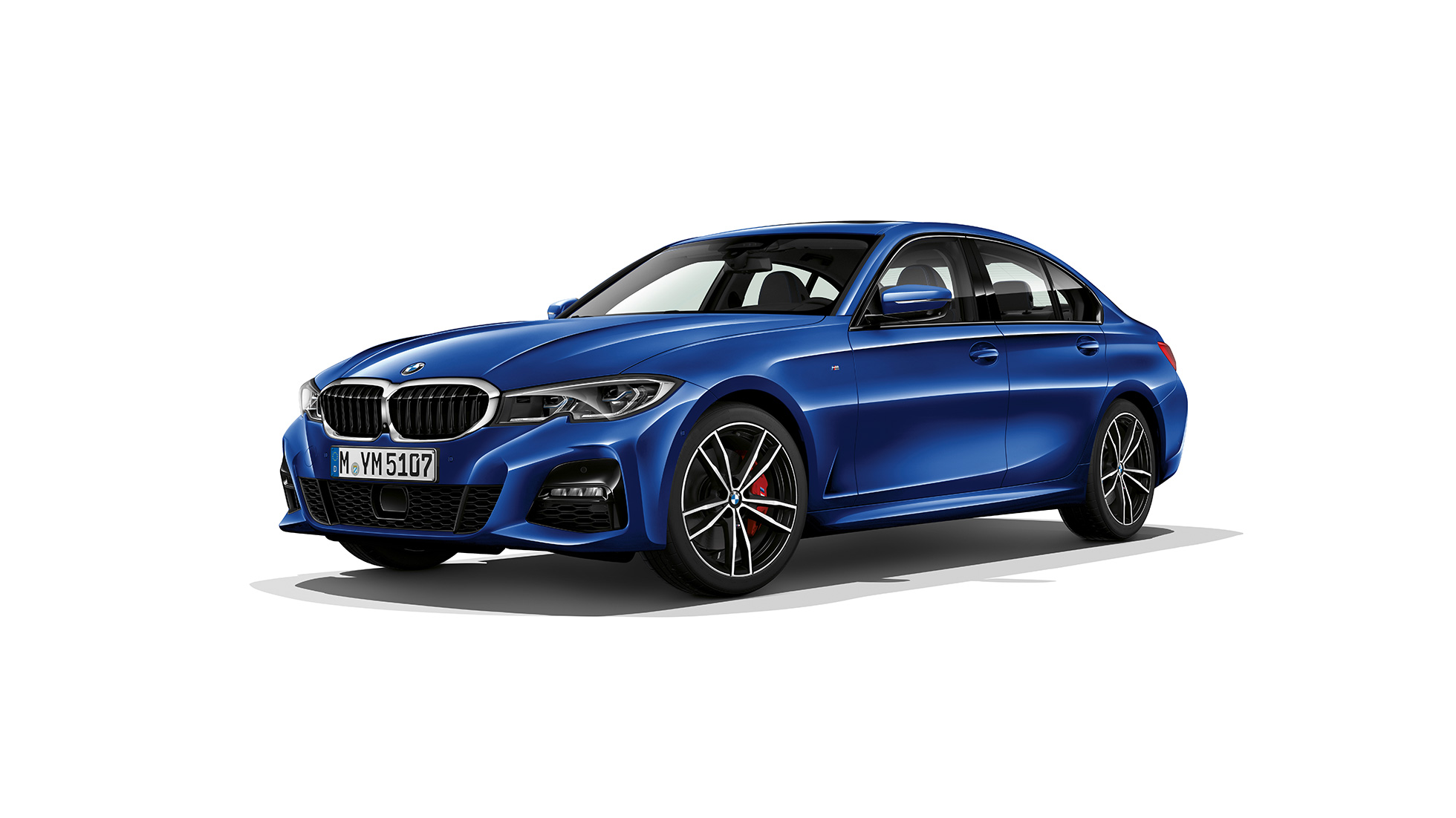BMW Серија 3 Седан, Model M Sport. Страничен замрзнат кадар на BMW Серија 3 Седан како Model M Sport.