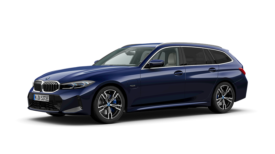 BMW серија 3 Touring plug-in хибрид тричетвртински поглед однапред BMW серија 3 Touring plug-in хибрид снимен во студио тричетвртински поглед однапред