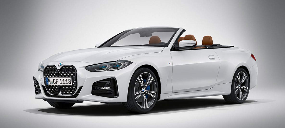 BMW Individual Brilliant White бела металик боја BMW Серија 4 Кабриолет G23 2020 BMW Серија 4 Кабриолет Individual Brilliant White бела металик боја G23 2020 тричетвртински преден кадар во мирување