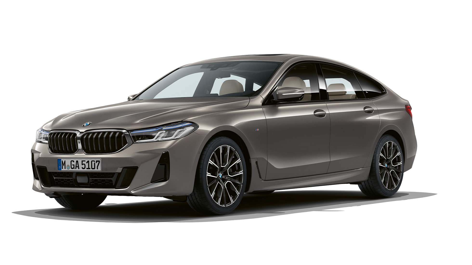 BMW 6 Series Gran Turismo M Sport package G32 2020 BMW 6 Series Gran Turismo G32 640i xDrive 2020 M Sport package Bernina Grey Amber Effect three-quarter front view