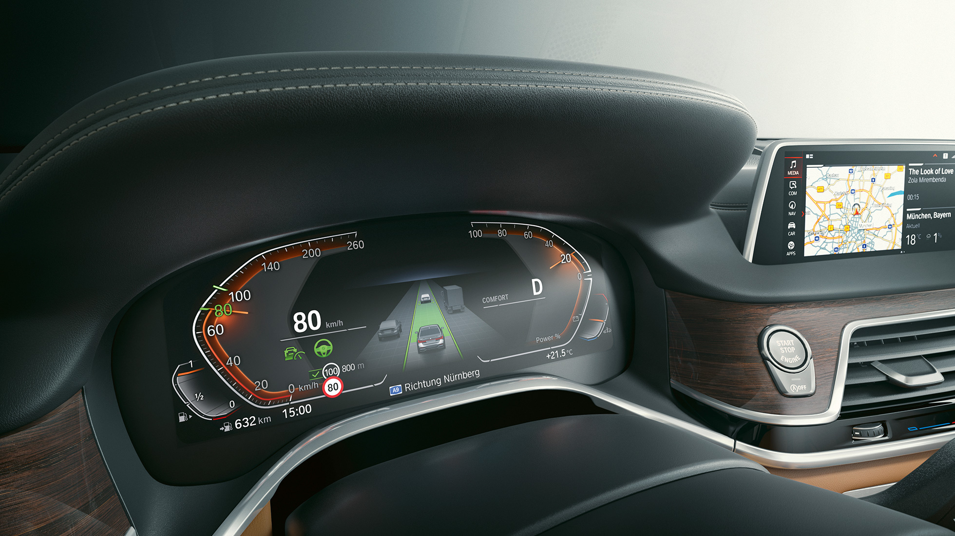 BMW Серија 7 Седан: BMW Live Cockpit Professional BMW Серија 7 Седан: крупен кадар на BMW Live Cockpit Professional