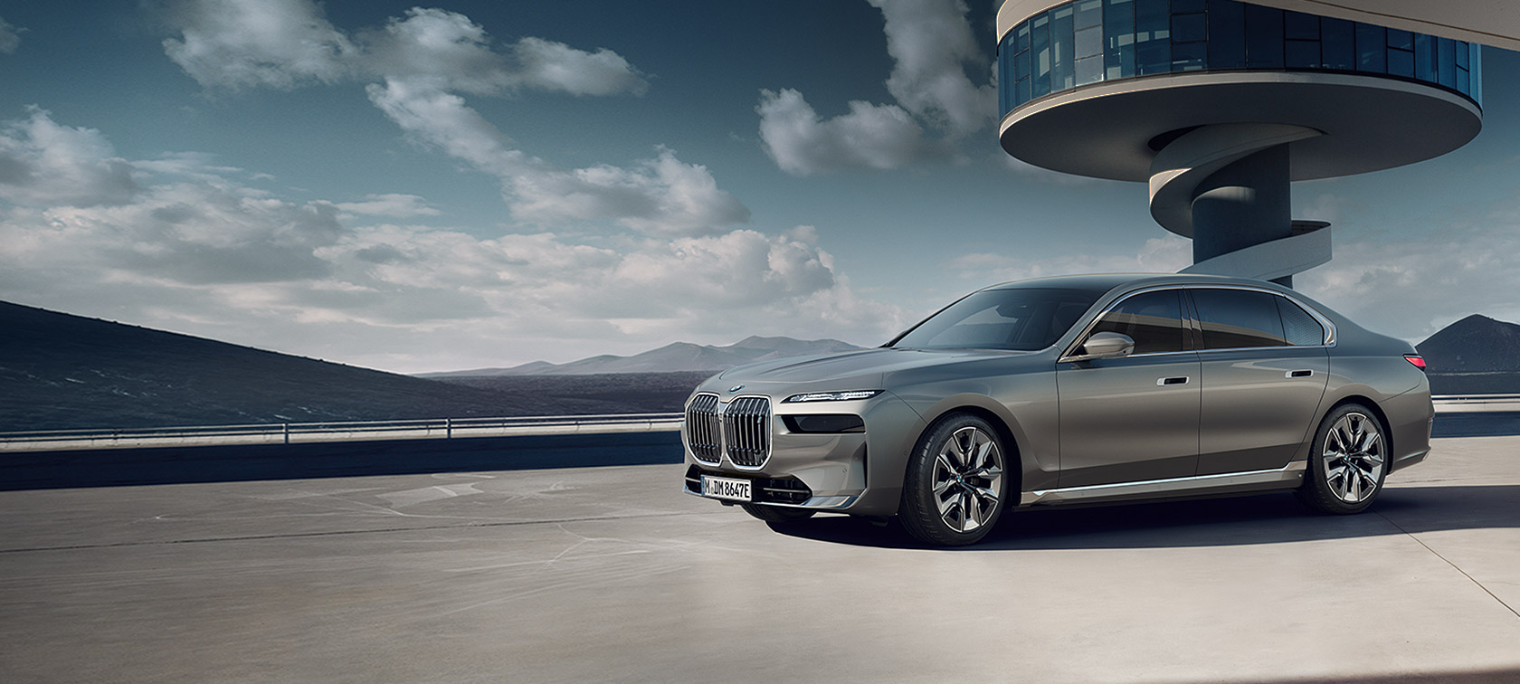 BMW Серија i7 G70 2022 Седан BMW Individual Oxid grey сива металик боја страничен поглед