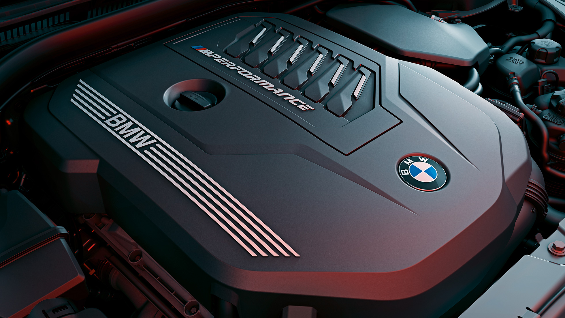BMW TwinPower Turbo petrol engine BMW M440i xDrive Coupé G22 2020 BMW TwinPower Turbo inline 6-cylinder petrol engine BMW M440i xDrive Coupé G22 2020 close up
