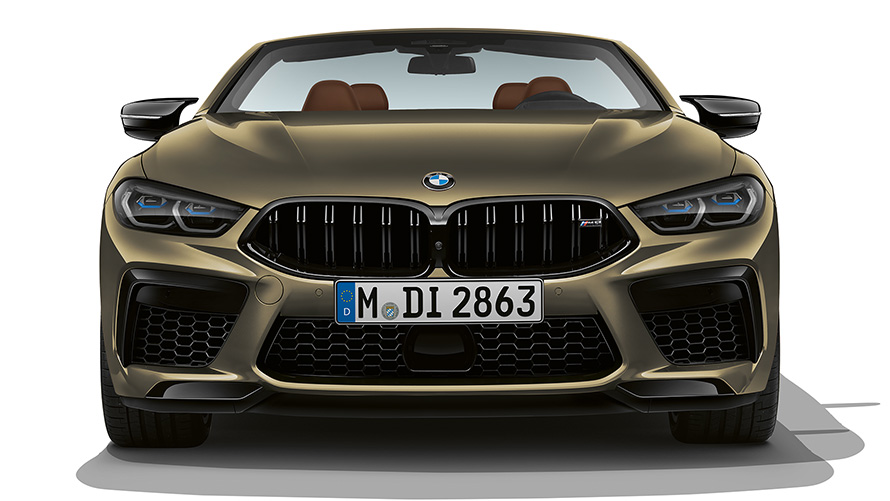 BMW M8 Competition кабриолет F91 LCI Facelift 2022 BMW Individual Brass металик, поглед однапред