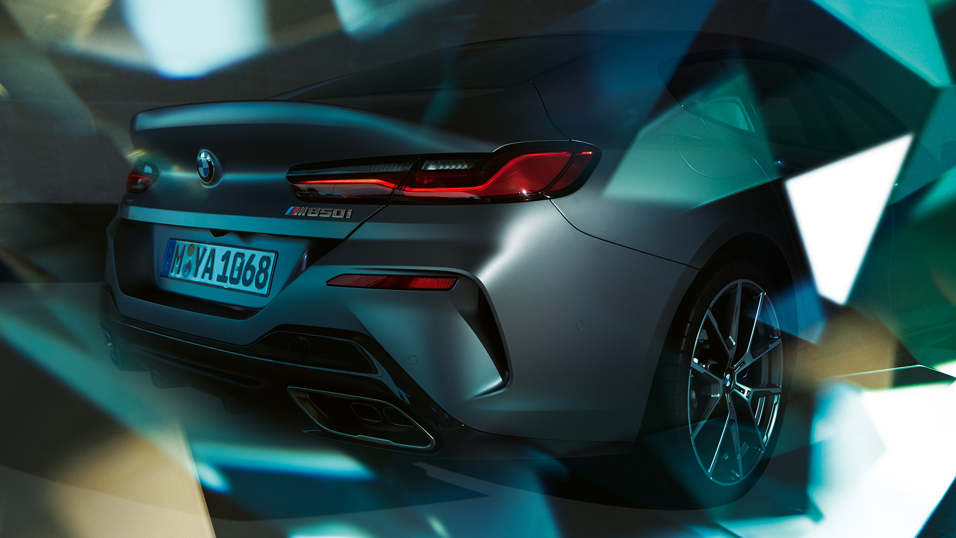 BMW M850i xDrive Gran Coupé, заден дел со free-form завршна обработка на издувна цевка. BMW M850i xDrive Gran Coupé, дизајн, заден дел со free-form завршна обработка на издувна цевка