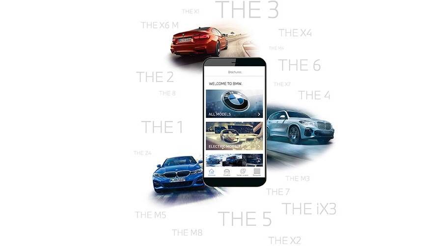 Смартфон со апликација BMW Brochure Смартфон со апликацијата BMW Brochure