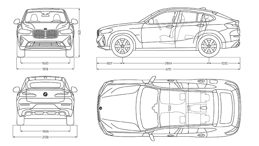 BMW X4 G02 приказ на технички податоци 2021 BMW X4 G02 приказ на технички податоци 2021