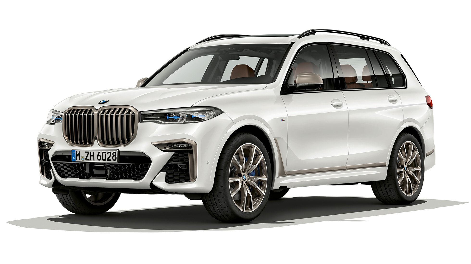 BMW X7 BMW X7 M50d Студиски кадар на BMW X7 тричетвртински преден поглед на BMW X7 M50d