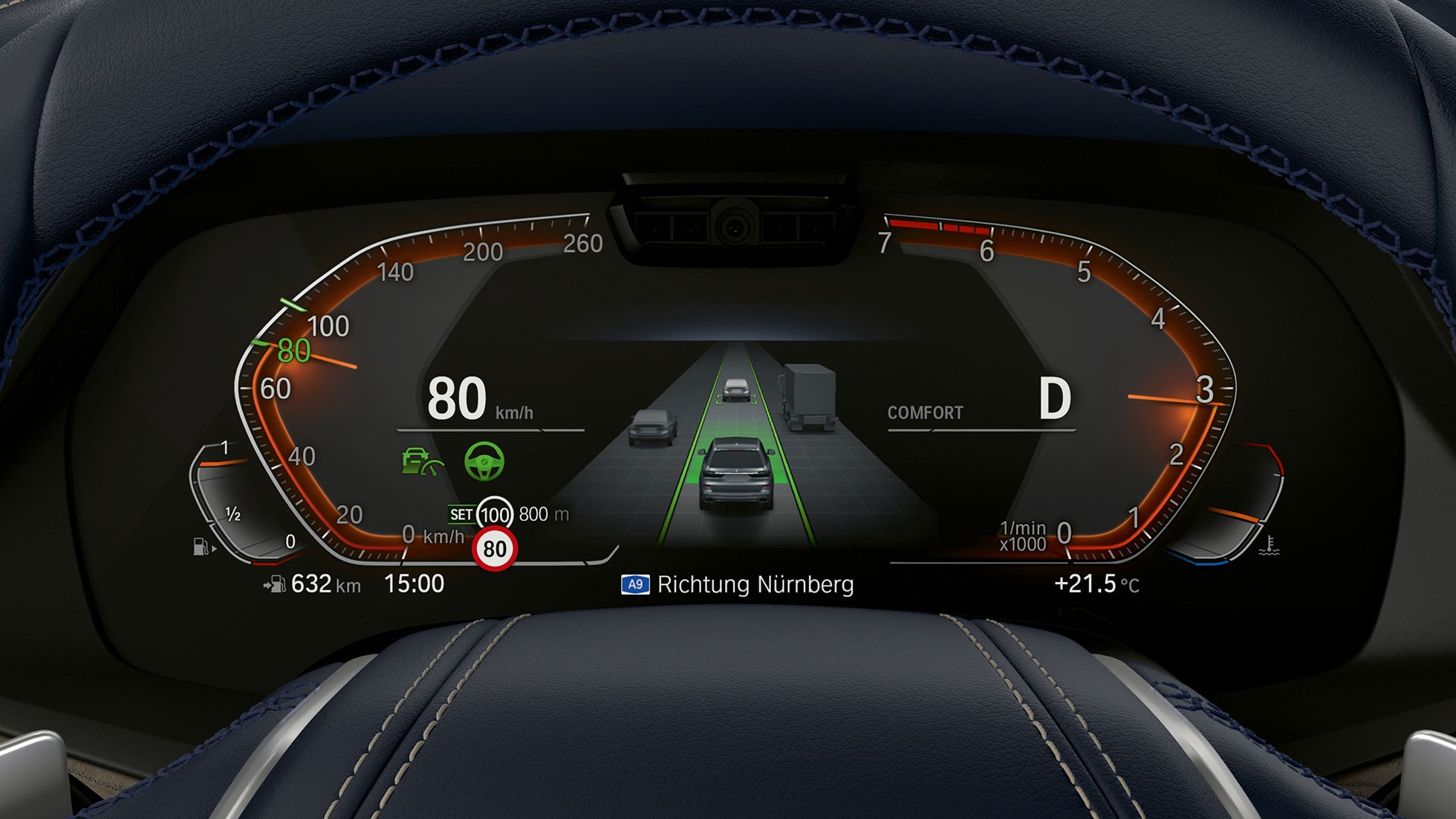 Driving Assitant Plus & Parking Assistant Plus Driving Assitant Plus & Parking Assistant Plus: крупен кадар на интрумент таблата