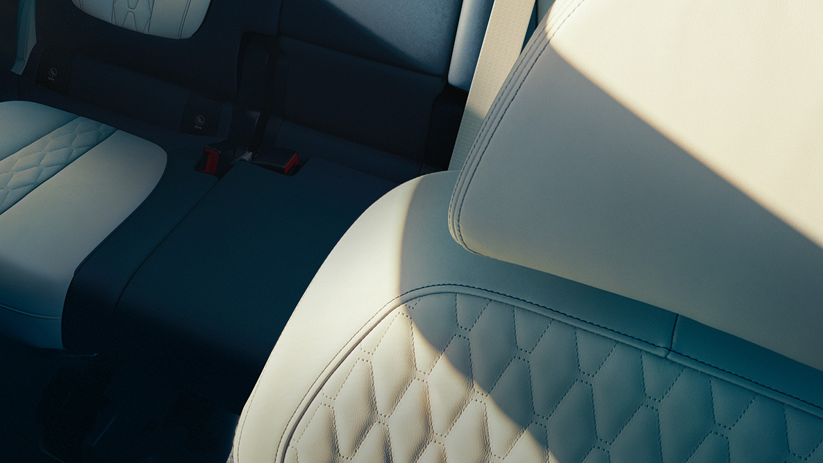 BMW X7 дизајн на кожа Крупен кадар на дизајнот на кожа во „Merino“ кожа