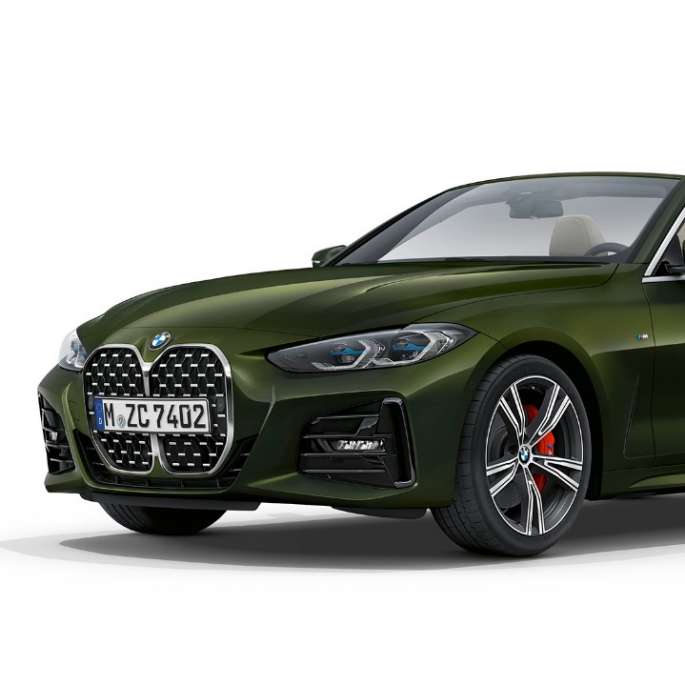 BMW Серија 4 Кабриолет G23 2020 модел M Sport Sanremo зелена металик боја тричетвртински преден кадар