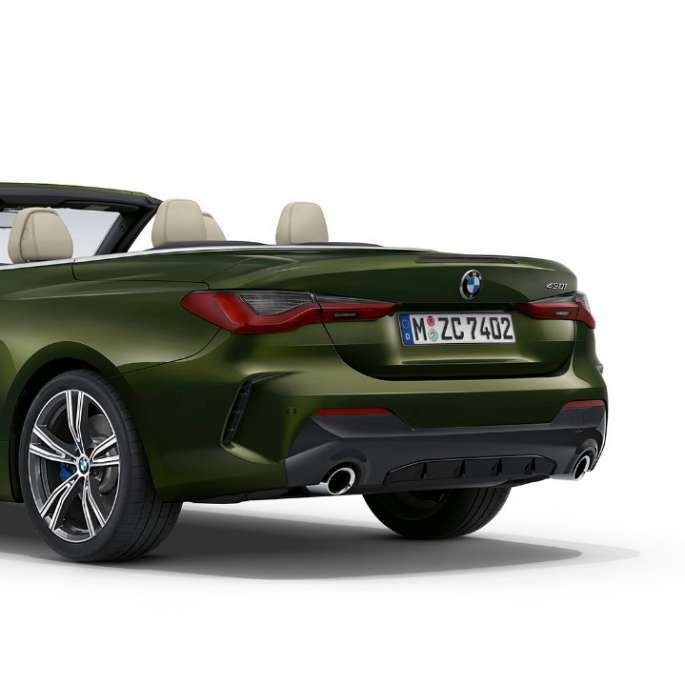 BMW Серија 4 Кабриолет G23 2020 модел M Sport Sanremo зелена металик боја тричетвртински заден кадар